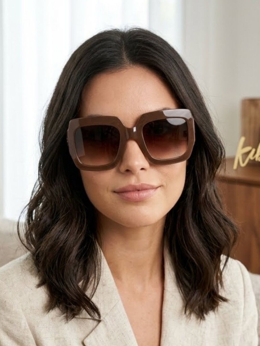 Circus by Sam Edelman™ Brown Square Oversized Sunglasses